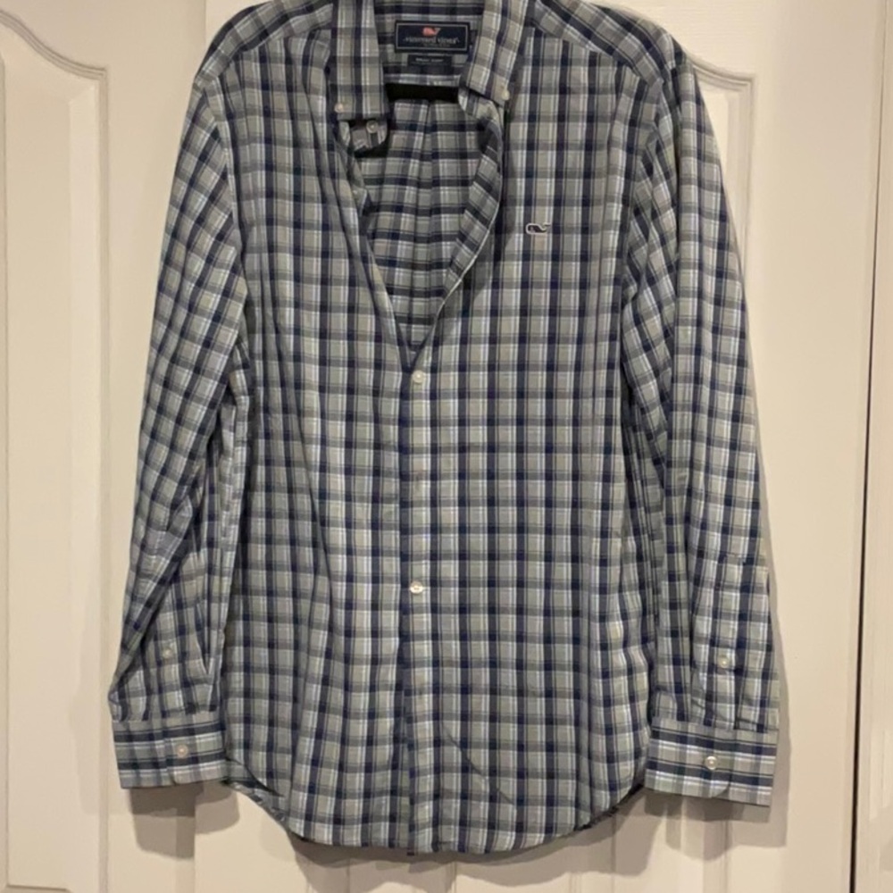 Vineyard Vines Blue Casual Button Down Shirt